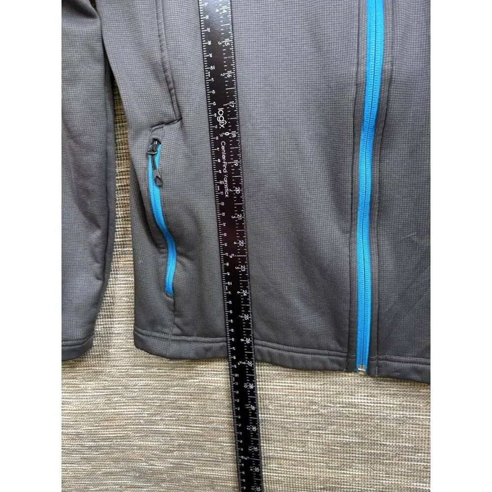 Spyder Hard Face Tech Fleece Jacket Mens Size L Dark Grey Full Zip Long Sleeve